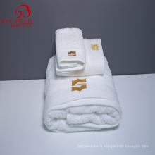 Bon absorbant absorbant de haute qualité 5 étoiles de serviette de bain 100% serviettes blanches en coton personnalisées